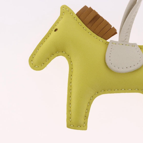HERMES Rodeo PM Charm Leather Yellow Auth 184239M