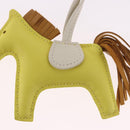 HERMES Rodeo PM Charm Leather Yellow Auth 184239M-4