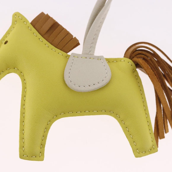 HERMES Rodeo PM Charm Leather Yellow Auth 184239M