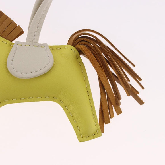 HERMES Rodeo PM Charm Leather Yellow Auth 184239M
