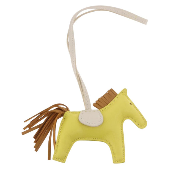 HERMES Rodeo PM Charm Leather Yellow Auth 184239M