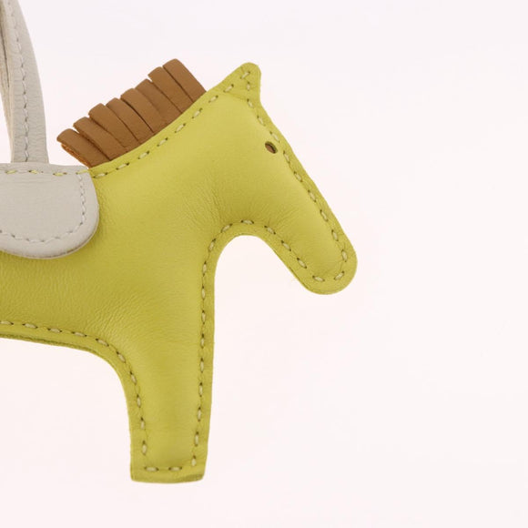 HERMES Rodeo PM Charm Leather Yellow Auth 184239M
