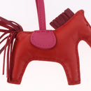 HERMES Rodeo PM Charm Leather Red Auth 184240M-9