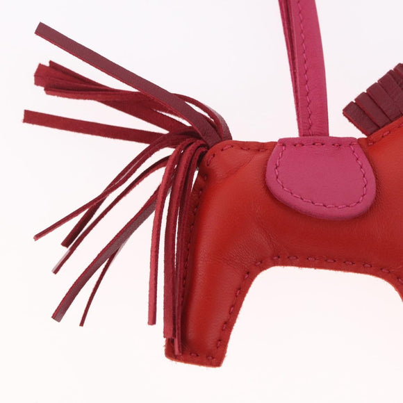 HERMES Rodeo PM Charm Leather Red Auth 184240M