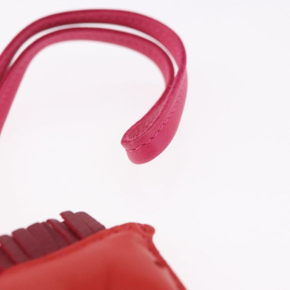 HERMES Rodeo PM Charm Leather Red Auth 184240M