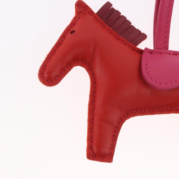 HERMES Rodeo PM Charm Leather Red Auth 184240M