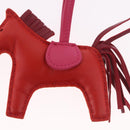 HERMES Rodeo PM Charm Leather Red Auth 184240M-3