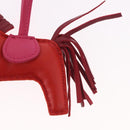 HERMES Rodeo PM Charm Leather Red Auth 184240M-4
