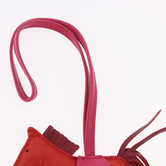 HERMES Rodeo PM Charm Leather Red Auth 184240M