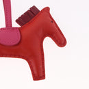 HERMES Rodeo PM Charm Leather Red Auth 184240M-8