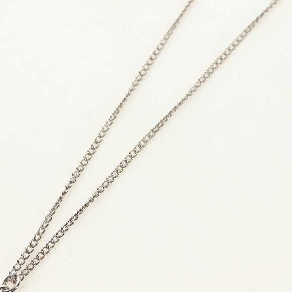 CHANEL COCO Mark Cat Necklace metal Silver CC Auth 184248M