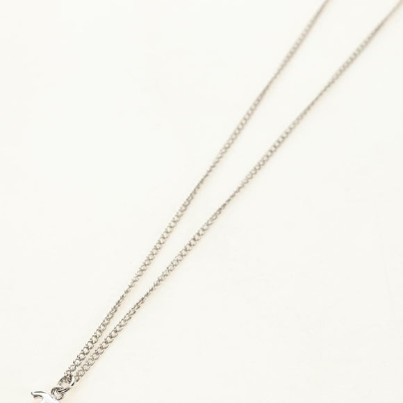 CHANEL COCO Mark Cat Necklace metal Silver CC Auth 184248M