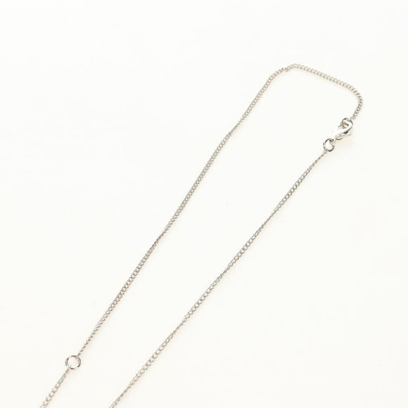 CHANEL COCO Mark Cat Necklace metal Silver CC Auth 184248M
