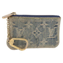 LOUIS VUITTON Monogram Denim Pochette Cles Coin Purse Blue M95343 Auth 184254A-1