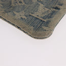 LOUIS VUITTON Monogram Denim Pochette Cles Coin Purse Blue M95343 Auth 184254A-14