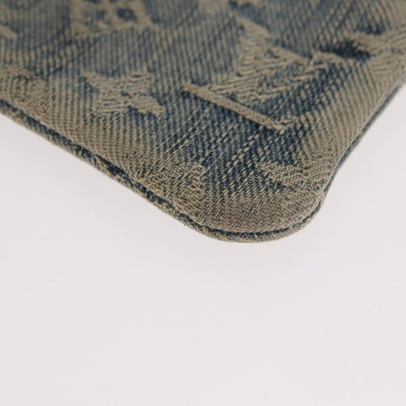 LOUIS VUITTON Monogram Denim Pochette Cles Coin Purse Blue M95343 Auth 184254A