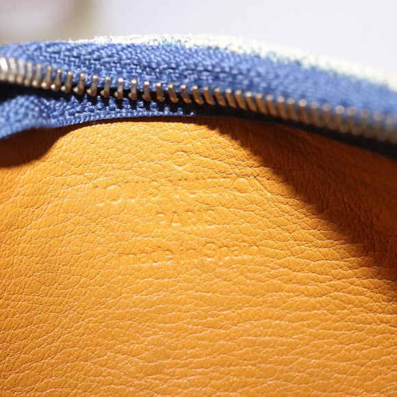 LOUIS VUITTON Monogram Denim Pochette Cles Coin Purse Blue M95343 Auth 184254A