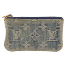 LOUIS VUITTON Monogram Denim Pochette Cles Coin Purse Blue M95343 Auth 184254A-13