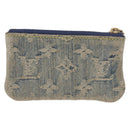 LOUIS VUITTON Monogram Denim Pochette Cles Coin Purse Blue M95343 Auth 184254A-2