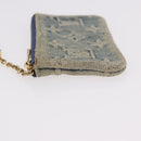 LOUIS VUITTON Monogram Denim Pochette Cles Coin Purse Blue M95343 Auth 184254A-4