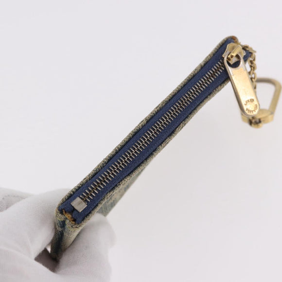 LOUIS VUITTON Monogram Denim Pochette Cles Coin Purse Blue M95343 Auth 184254A