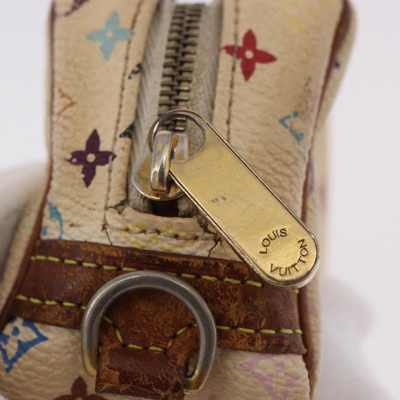 LOUIS VUITTON Monogram Multicolor Trousse Wapity Etui Weiß M58034 Auth 184255