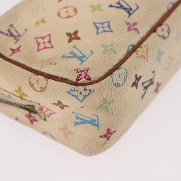 LOUIS VUITTON Monogram Multicolor Trousse Wapity Etui Weiß M58034 Auth 184255
