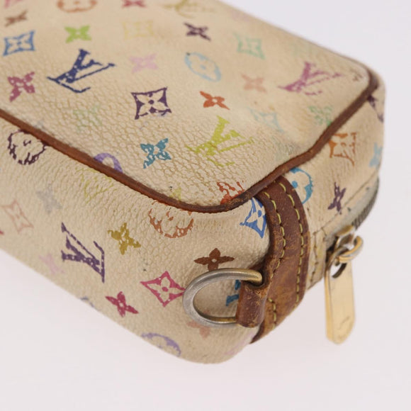 LOUIS VUITTON Monogram Multicolor Trousse Wapity Etui Weiß M58034 Auth 184255