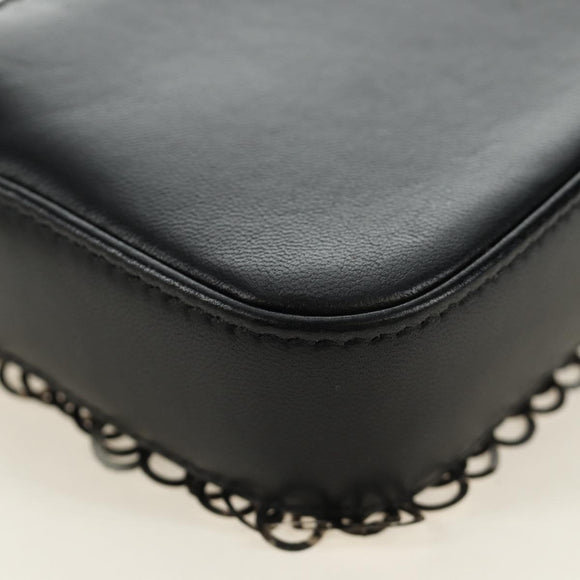 CHANEL Chain Shoulder Bag Sequin Black Silver CC Auth 184258SM