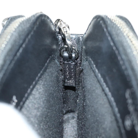 CHANEL Chain Shoulder Bag Sequin Black Silver CC Auth 184258SM