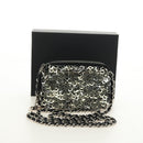 CHANEL Chain Shoulder Bag Sequin Black Silver CC Auth 184258SM-24