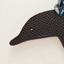 HERMES Petit H Charm Dolphin Bag Charm Leather Orange Auth 184262M-10