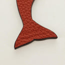 HERMES Petit H Charm Dolphin Bag Charm Leather Orange Auth 184262M-2