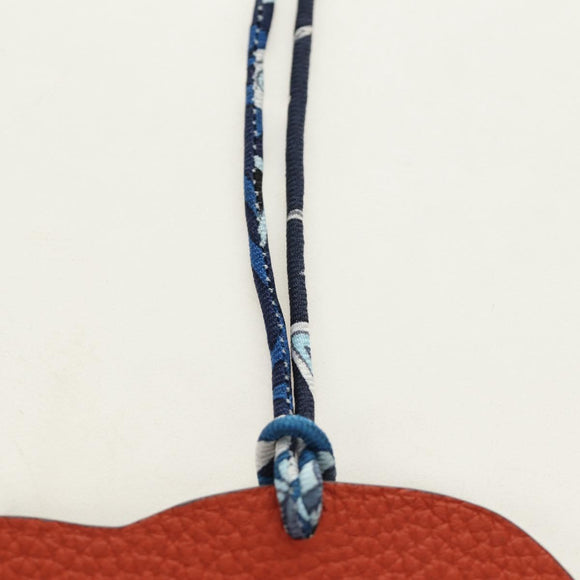 HERMES Petit H Charm Dolphin Bag Charm Leather Orange Auth 184262M