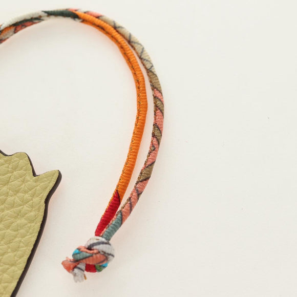 HERMES Petit H Charm Pferdeanhänger Leder Orange Original 184264M