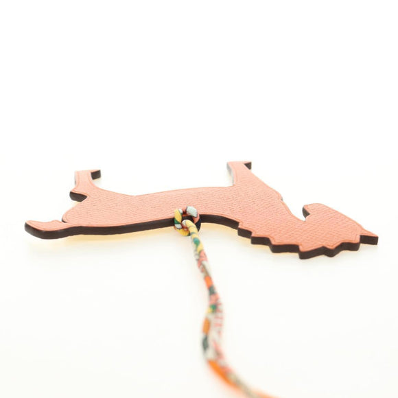 HERMES Petit H Charm Pferdeanhänger Leder Orange Original 184264M