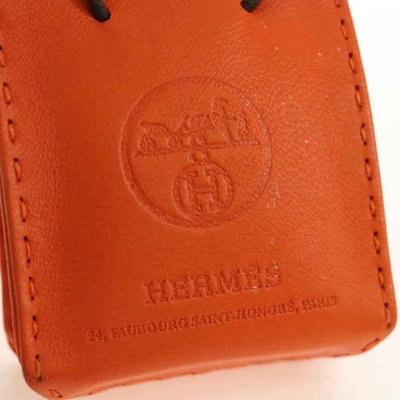 HERMES Sac Orange Charm Bag Leather Orange Auth 184265M