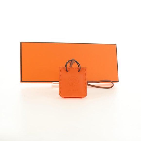HERMES Sac Orange Charm Bag Leather Orange Auth 184265M