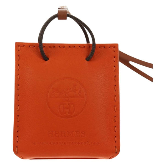 HERMES Sac Orange Charm Bag Leather Orange Auth 184265M