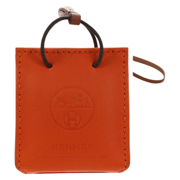 HERMES Sac Orange Charm Bag Leather Orange Auth 184265M