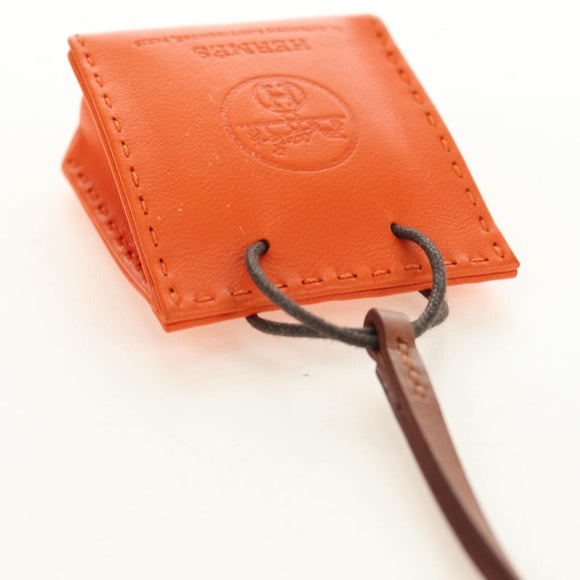 HERMES Sac Orange Charm Bag Leather Orange Auth 184265M