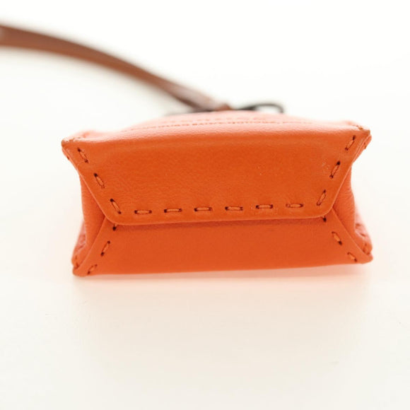 HERMES Sac Orange Charm Bag Leather Orange Auth 184265M
