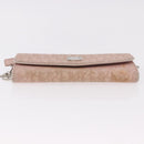 Christian Dior Chain Trotter Canvas Long Wallet Pink Silver Auth 184271-6