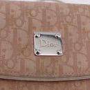 Christian Dior Chain Trotter Canvas Long Wallet Pink Silver Auth 184271-20