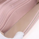 Christian Dior Chain Trotter Canvas Long Wallet Pink Silver Auth 184271-23