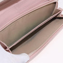 Christian Dior Chain Trotter Canvas Long Wallet Pink Silver Auth 184271-26