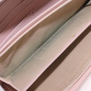 Christian Dior Chain Trotter Canvas Long Wallet Pink Silver Auth 184271-11