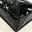 CHANEL Matelasse Chain Shoulder Bag Patent leather Black Gold CC Auth 184272V-15