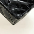 CHANEL Matelasse Chain Shoulder Bag Patent leather Black Gold CC Auth 184272V-17