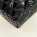 CHANEL Matelasse Chain Shoulder Bag Patent leather Black Gold CC Auth 184272V-18